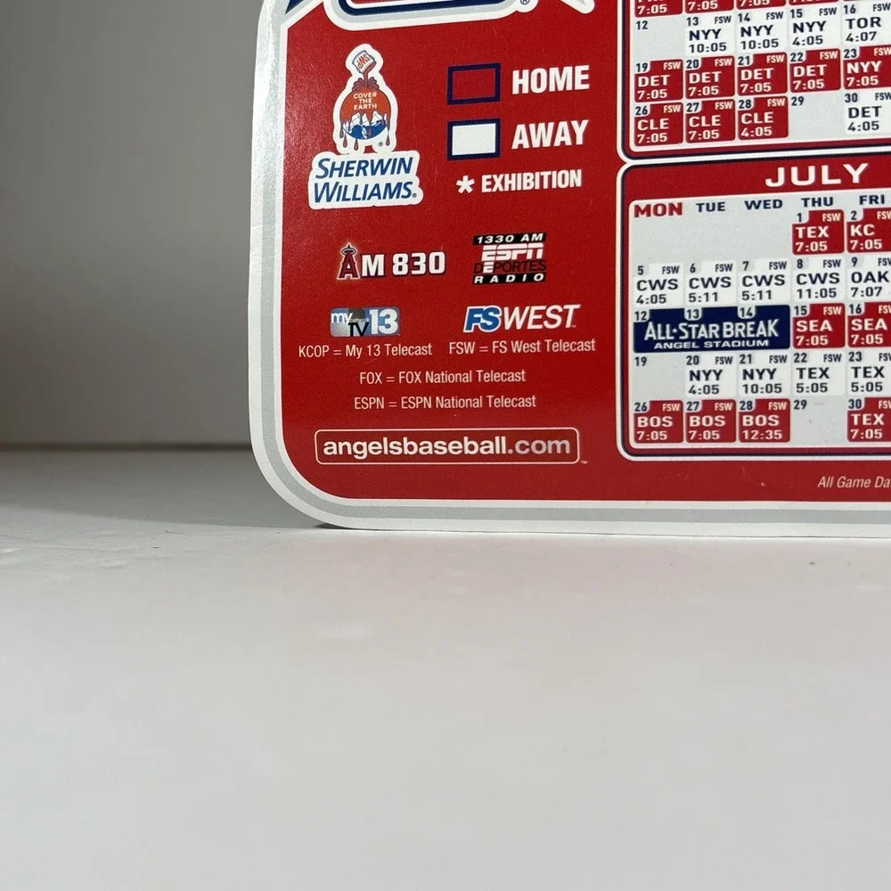Los Angeles Anaheim Angels 2010 All Star Game Calendar Magnet Orange‎ County